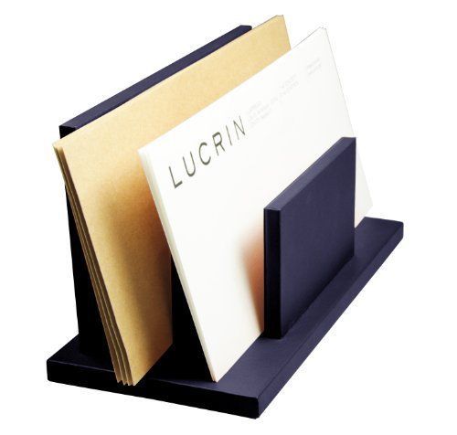 LUCRIN - Letters or Envelopes Holder, Smooth Cow Leather, Purple