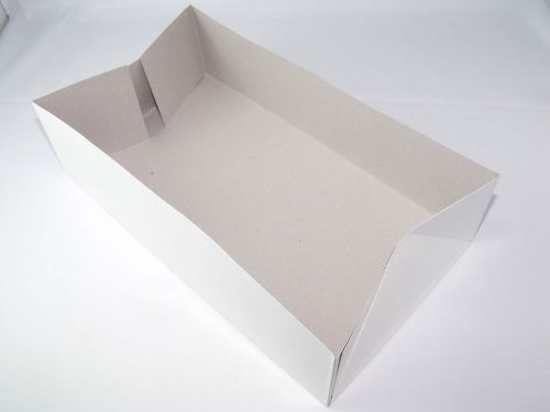 30pc Paper Tray11.5&#034;x6.5&#034;x3.13&#034; foldable rectangular white paper