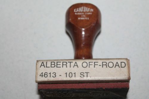 Vintage Rubber Stamp Edmonton Alberta Off-Road Canadian Rubber Stamp Winnipeg