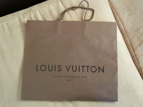 100% Louis Vuitton Gift Paper Brown Bag Shopping 15.75 x 5.75 x 13.25 approx