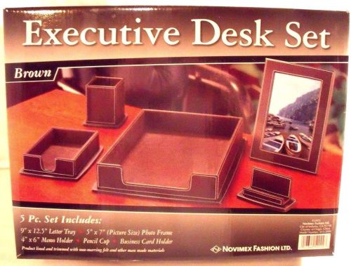 Executive Desk Set 5 Piece Brown Novimex Fashion Ltd
