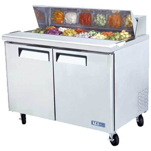 Turbo mst-48 refrigerated counter, sandwich or salad prep table, 2 doors, includ for sale