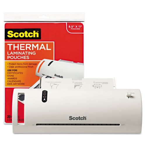 &#034;Scotch Thermal Laminator Value Pack, 9&#034;&#034; W, W/20 Letter Size Pouches&#034;
