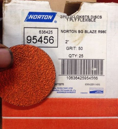 Norton SG BLAZE Speed-lok TS 50 grit 2&#034; R980 Sanding Grinding Disc Machinist Fab