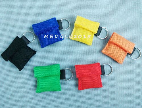 12 pcs/pack cpr mask with keychain cpr face shield no logo for cpr aed 6 color for sale