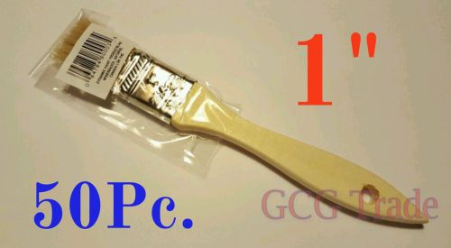 50 of 1 Inch Chip Brushes Brush 100% Pure Bristle Adhesives Paint Touchups