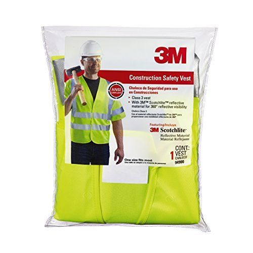 3m (94900-80030) hi-viz vest, class 3, short sleeve, 94900-80030, yellow for sale