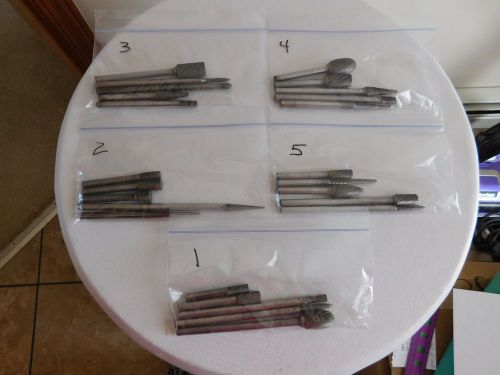 Carbide Burr Set of 5 - Choice of One Set of Five Different Sets