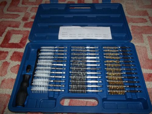 38pc wire brush set | 1/4&#034; hex shank long extension stainless steel brass nylon for sale