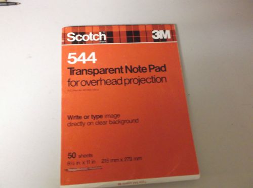 Scotch 3M 544 Clear Transparent Note Pad Overhead Projection write directly it
