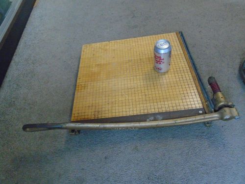 VINTAGE INGENTO no. 5 1/2 PAPER CUTTER 18&#034; Wood Cast Iron Guillotine Style