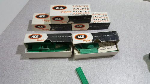 VINTAGE ACE No.700 &#034;Undulat&#034; Chisel STAPLES GREEN 5000 count boxes 3 NOS