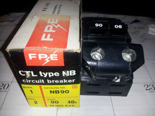NEW IN BOX FEDERAL PACIFIC NB90 2 POLE 240 VOLT 90 AMP BOLT IN BREAKER #B1