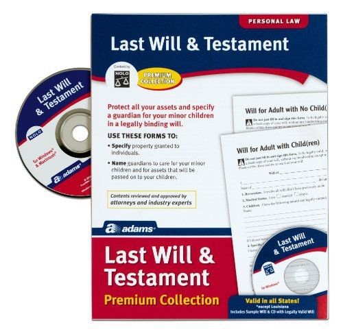 Adams Last Will and Testament with CD, Forms and Instructions (ALFP117)