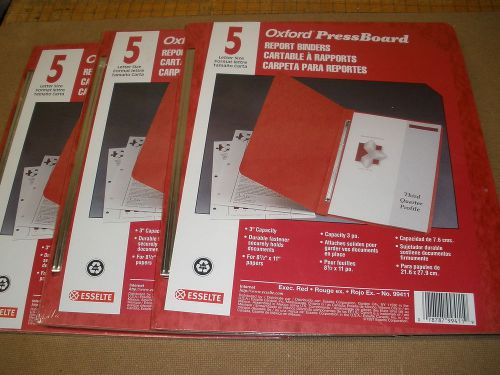 Oxford press board report binders - letter size - red - 5 pack x 3 - new for sale