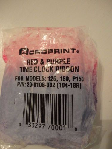 Lot of Three Acroprint Red &amp; Purple Time Clock Ribbon 200106002 Models 125/150
