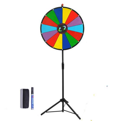 24&#034; Color Dry Erase Clicker Prize Wheel 14 Slot with Tripod