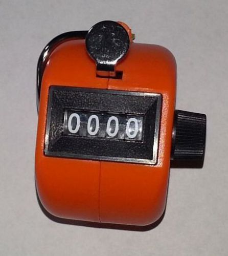Orange Hand Tally Counter 4 digit 0000-9999
