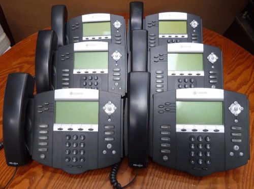LOT OF 6 Polycom SoundPoint IP550 SIP VOIP Phones Test Working!!!