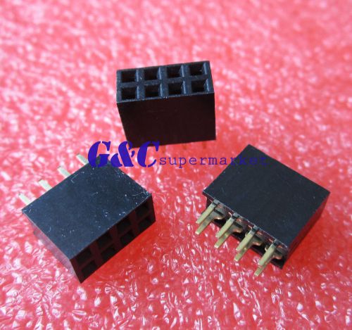 100pcs 2x4 pin 8p 2.54mm double row female straight header pitch socket pin j1 for sale
