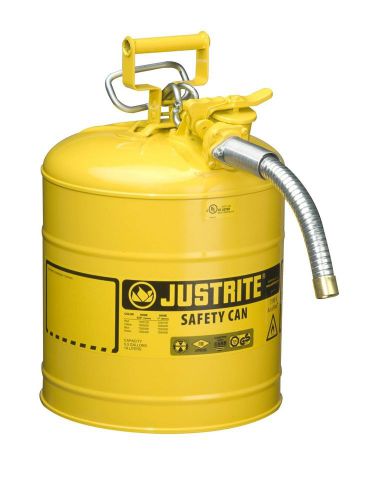 Justrite AccuFlow 7250230 Type II Galvanized Steel Safety Can with 1&#034; Flexible