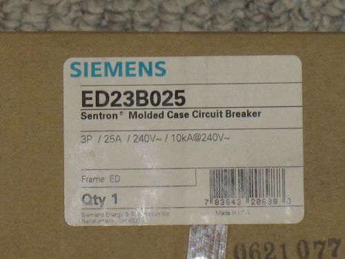 ***NEW*** Siemens ED23B025 25 Amp Circuit Breaker, 3 Pole/Phase