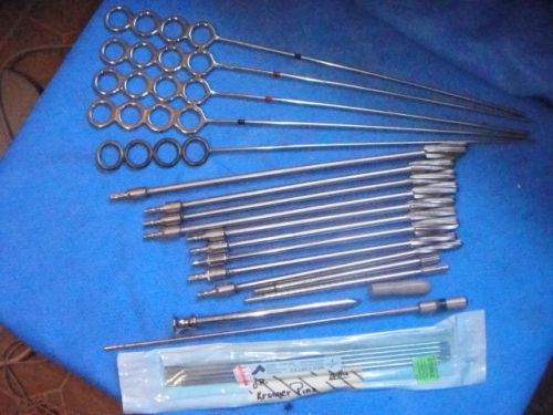 ORTHOPEDIC DRILL BITS AND AND PINS ASSORTED SIZES  ( LOT OF 23 ITEMS )