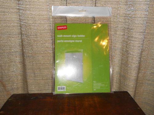 Staples Clear Acrylic 8 1/2&#034; x 11&#034; Wall Mount Sign or Picture Holders