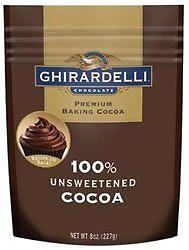 NEW Ghirardelli 100 Percent Unsweetened Cocoa Powder 8 Ounce Pouch  6 per case.