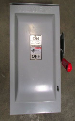 Siemens 100 Amp Safety Switch HNF363R 600 VAC Fusible Nema 3R 3Phase