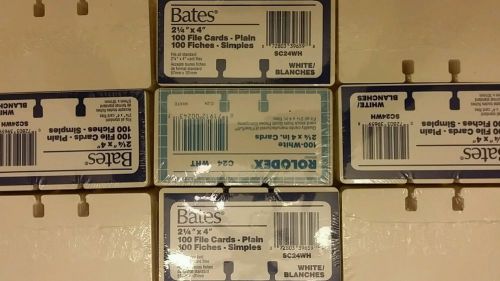 Bates refill SC-24WH file cards PLAIN100 white no lines 2 1/4&#034;x  4&#034;