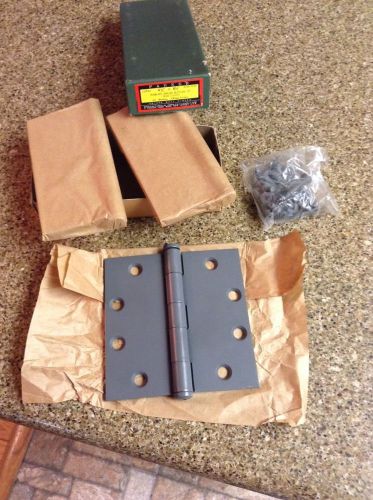 Vintage box of three new  s parker hdwe door hinges 4.5 x 4.5 prime coated for sale