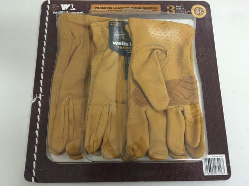 NEW Wells Lamont Premium Leather Work Gloves Size XL 3 Pk Pack Pair Best Priced