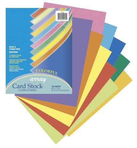 NEW Array Card Stock  8.5 x 11 Inches  10 color  100 Sheets (101169)