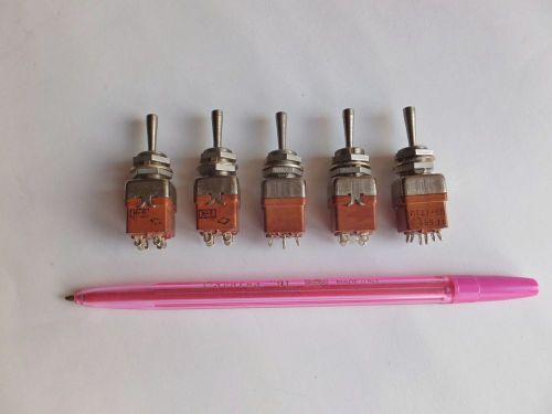 6-Pin SPDT ON-OFF-ON Toggle Switch 2A 250V AC, military, USSR 1989. Lot 10pcs
