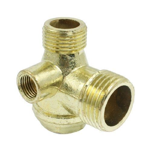 Threaded 90 degree brass air compressor check valve gold tone for sale