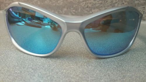 Hd1000 harley davidson safety glasses - blue mirror lens with silver frame for sale