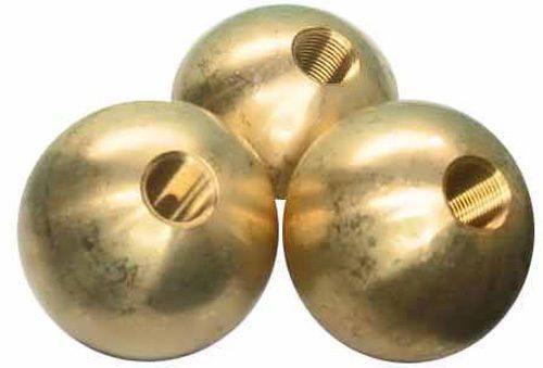 Three 3/4&#034; threaded 8-32 brass balls drilled tapped for sale