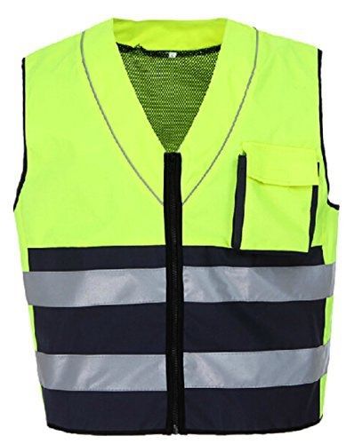 misslo reflective Misslo High Visibility Neon Yellow Zipper Front Safety Vest