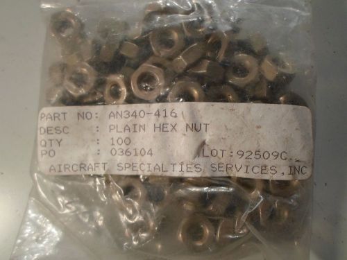 1 Pack: Machine Screw Nuts 1/4-20 (100 per pack) - AN340-416