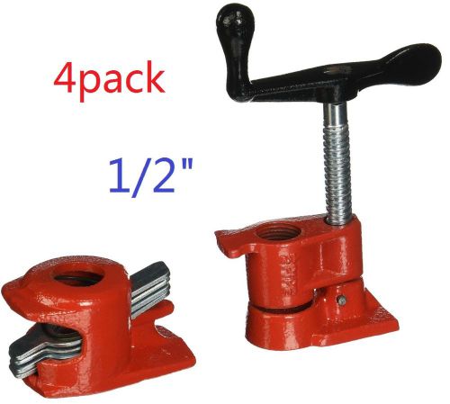( 4 pack )  1/2&#034; wood gluing pipe clamp set heavy duty pro woodworking cast iron for sale