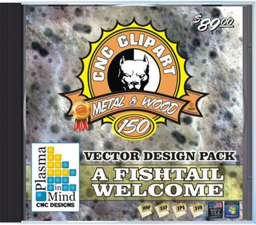 CNC Vector Fish Tail Welcome Signs 4 CNC Plasma Cutters &amp; Routers CD-Rom $89 Val