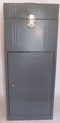 Vintage acorn industrial steampunk deco metal file cabinet w/locking cabinet key for sale