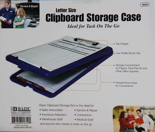 Clipboard Storage Compartment Case Low Profile 100 sheet capacity Letter BLACK