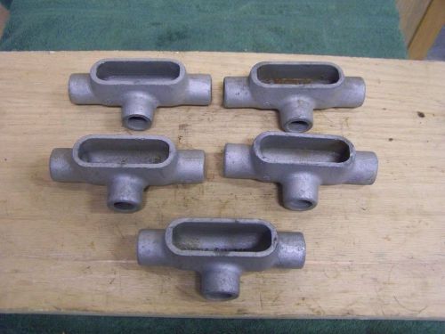 5 Crouse Hinds T-17 Outlet Body 1/2&#034; Explosion Proof Conduit LOT
