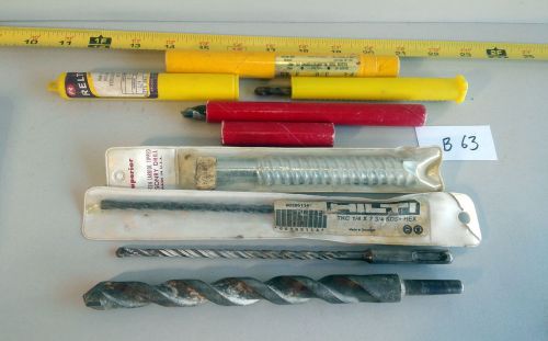 Lot of 6 used &amp; new  masonry rotary hammer drill bit b63 for sale