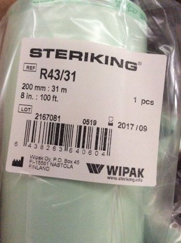 Steriking R43/31 Sterilization EXP 09/2017 8in x 100 feet Rolls - 6 Rolls