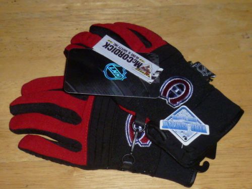 NEW PAIR KIDS LINED STRETCH STYLE GLOVES MONTREAL CANADIANS