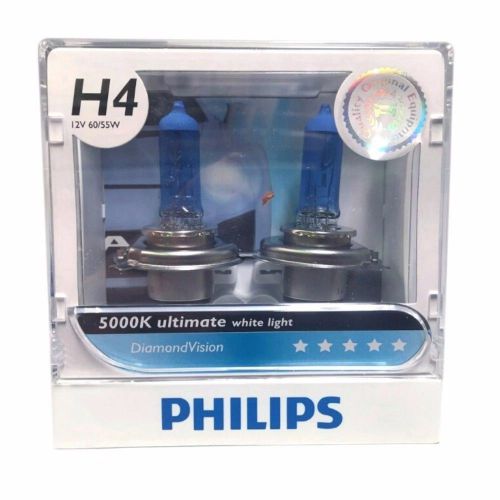 Pack of 2 new diamond vision h4 12 volt 55/60 watts 5000k car bulbs p43t-38 for sale