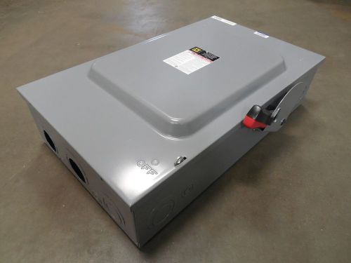 Used square d h364 fusible heavy duty safety switch 200 amps 600vac w/o fuses for sale
